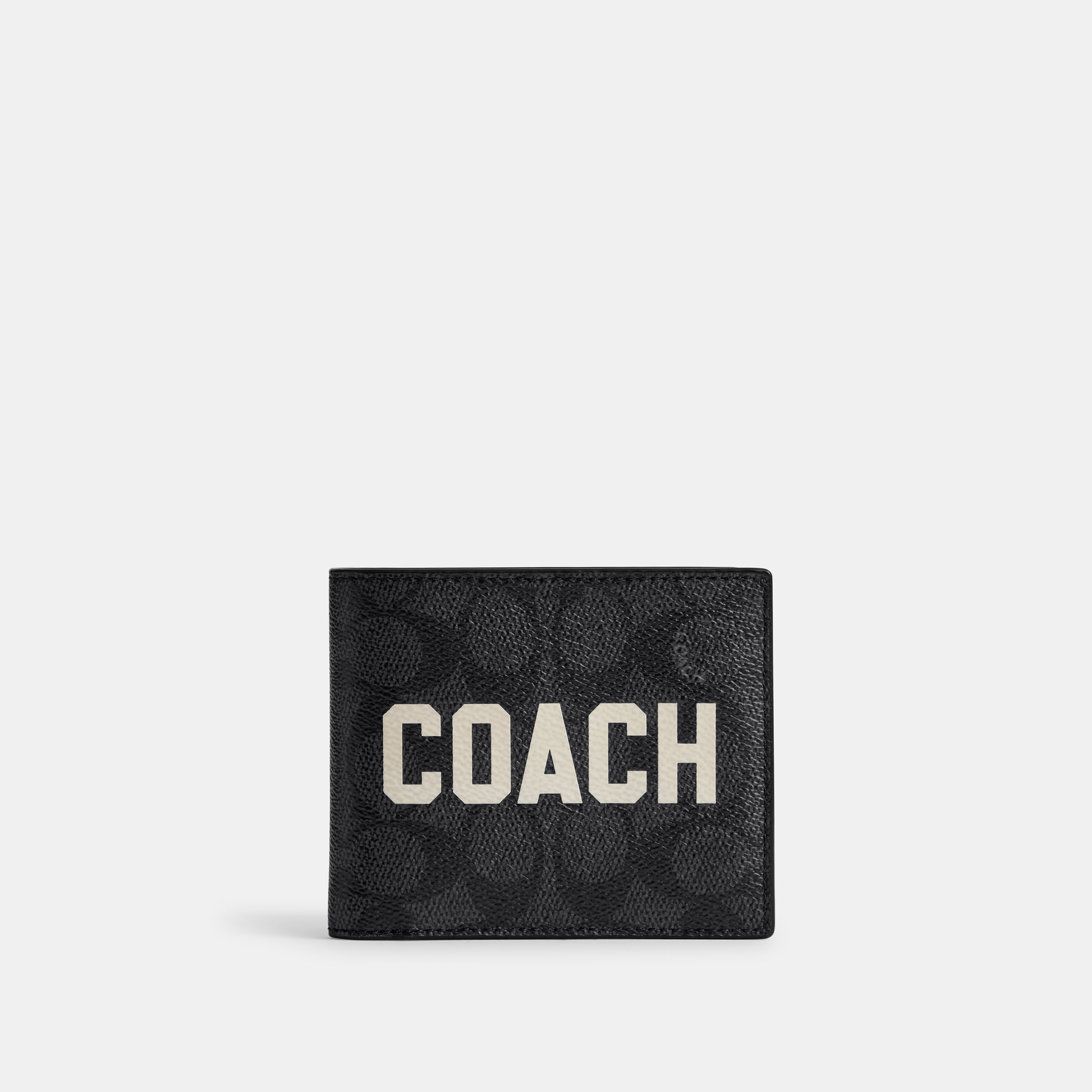 cp280-3-In-1 Wallet In Signature Canvas With Coach Graphic-Charcoal Multi