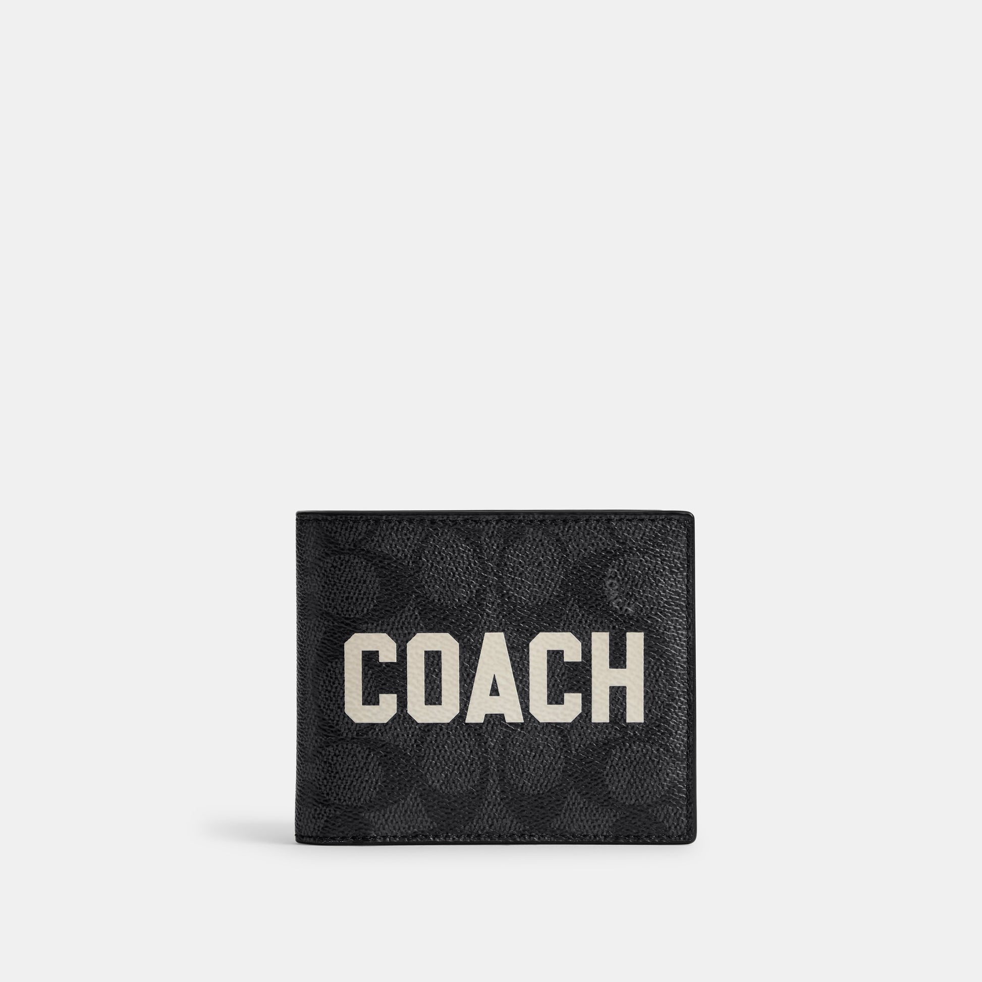 cp280-3-In-1 Wallet In Signature Canvas With Coach Graphic-Charcoal Multi