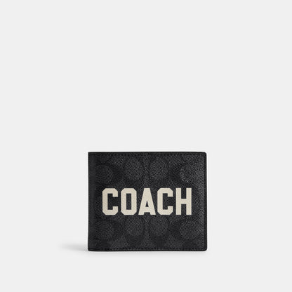 3-In-1 Wallet In Signature Canvas With Coach Graphic