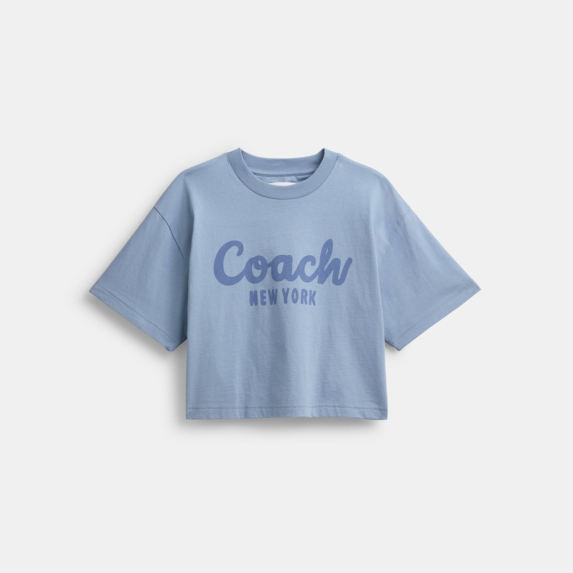 CP778-CURSIVE SIGNATURE CROPPED T-SHIRT-Blue.