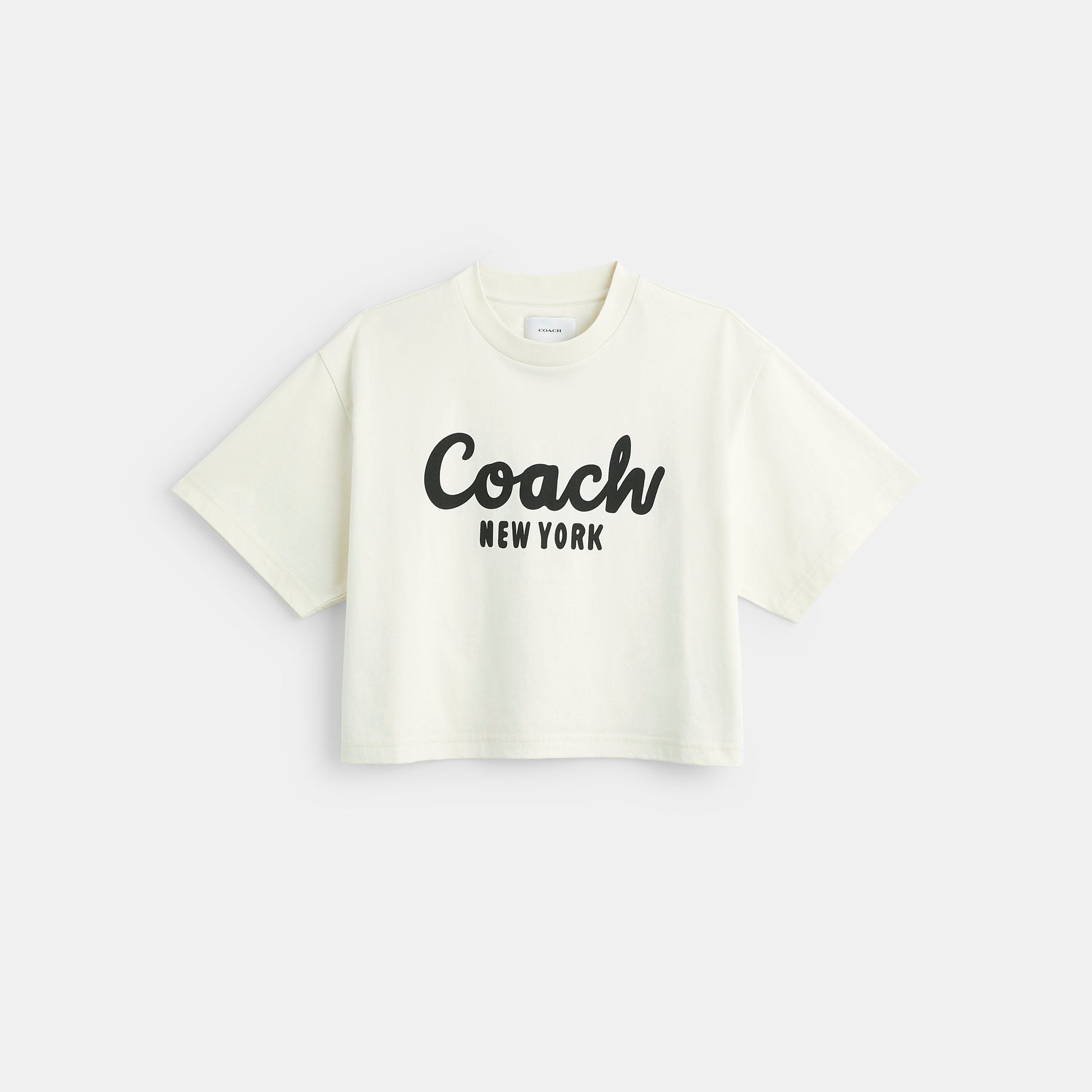 CP778-CURSIVE SIGNATURE CROPPED T-SHIRT-Cream.
