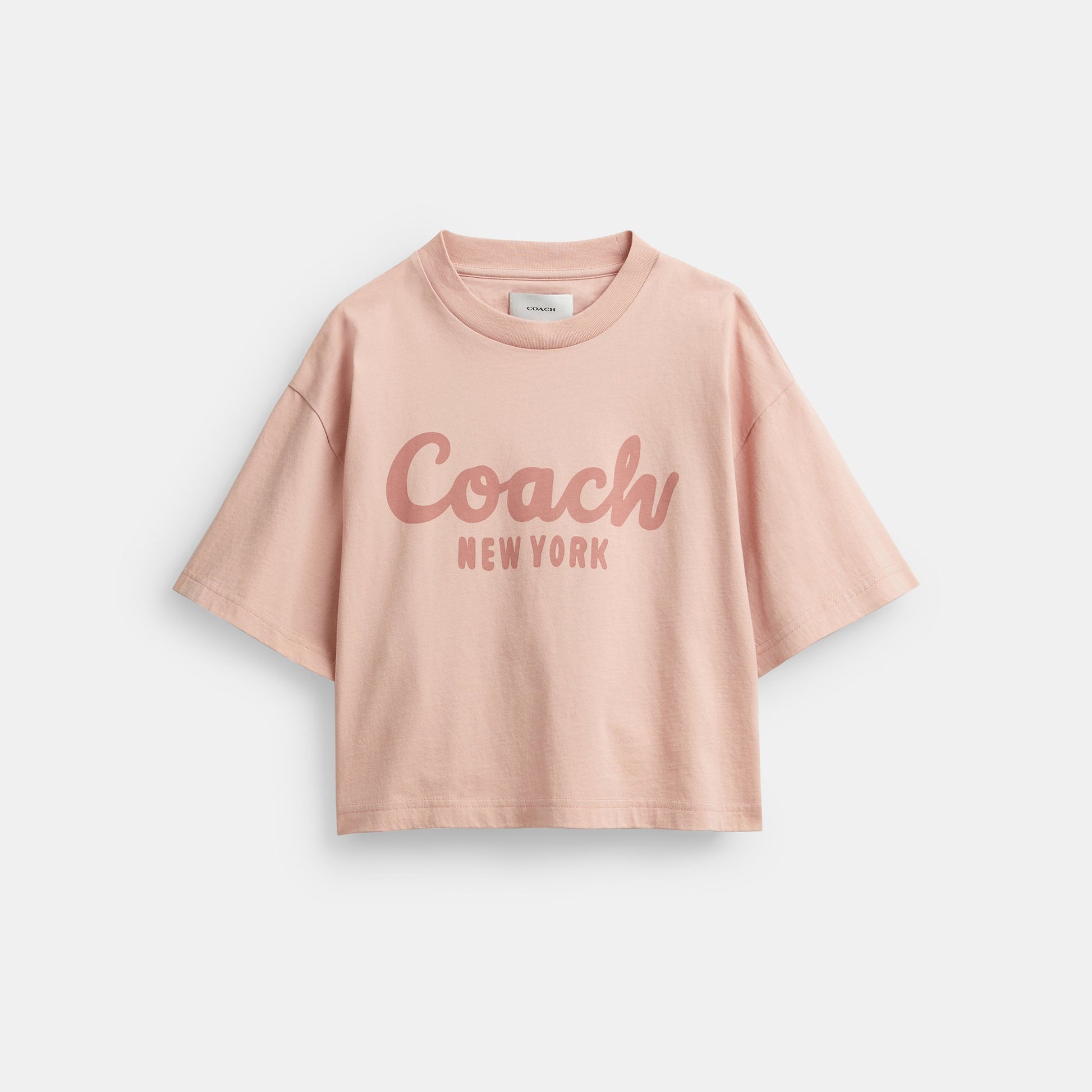 CP778-CURSIVE SIGNATURE CROPPED T-SHIRT-Pink.