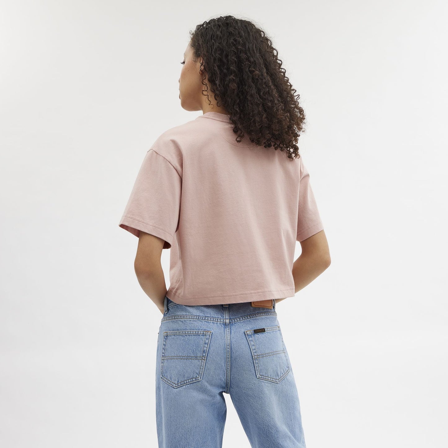 CP778-CURSIVE SIGNATURE CROPPED T-SHIRT-Pink.