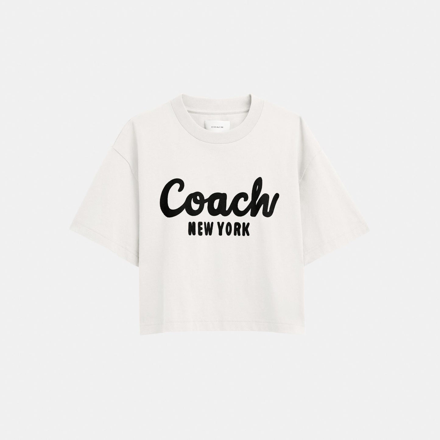 CP778-CURSIVE SIGNATURE CROPPED T-SHIRT-WHITE