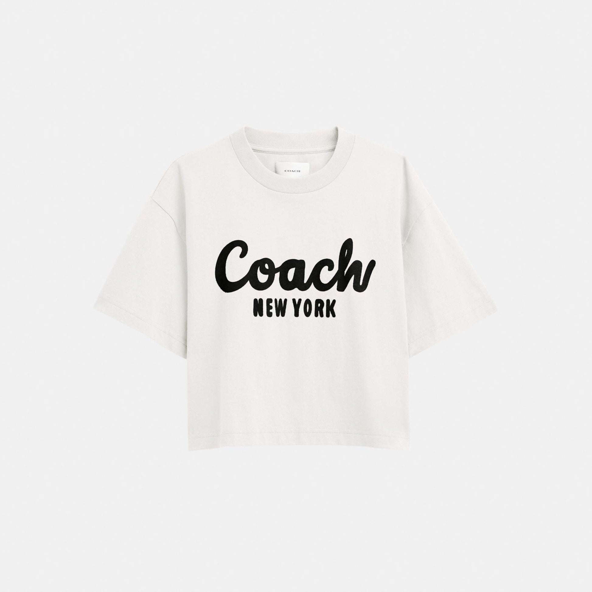 CP778-CURSIVE SIGNATURE CROPPED T-SHIRT-WHITE