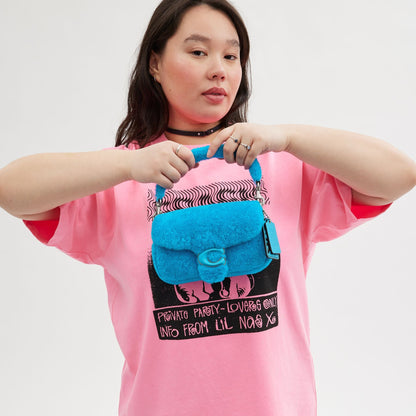 CP955-The Lil Nas X Drop Tabby Shoulder Bag 18 In Shearling