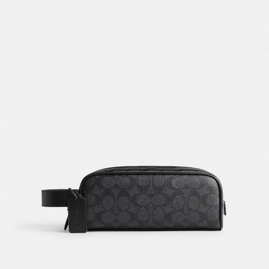 cq183-Travel Kit In Signature Canvas-CHARCOAL