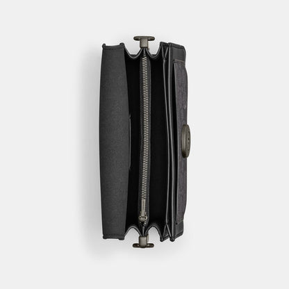 CQ765-Tabby Shoulder Bag 20 In Signature Canvas-MW/Charcoal/Black