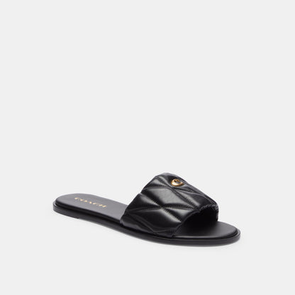CR047-Holly Sandal With Quilting-Black