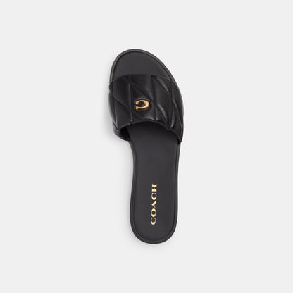 CR047-Holly Sandal With Quilting-Black