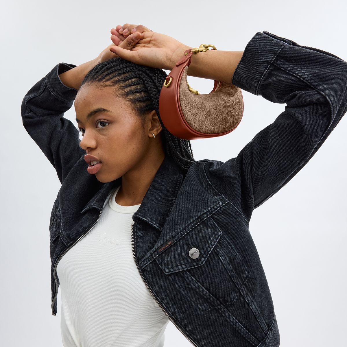 CR510-JONIE BAG IN SIGNATURE CANVAS-B4/Tan Caramel