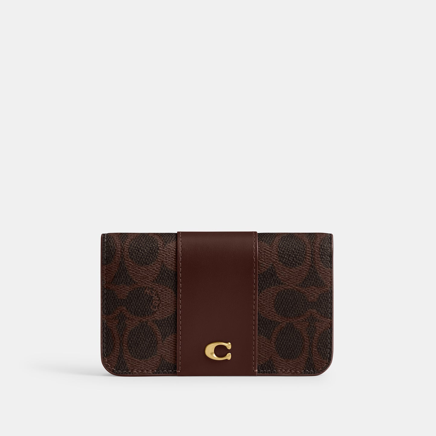 CR542-Essential Slim Card Case in Signature Canvas-B4/Maple