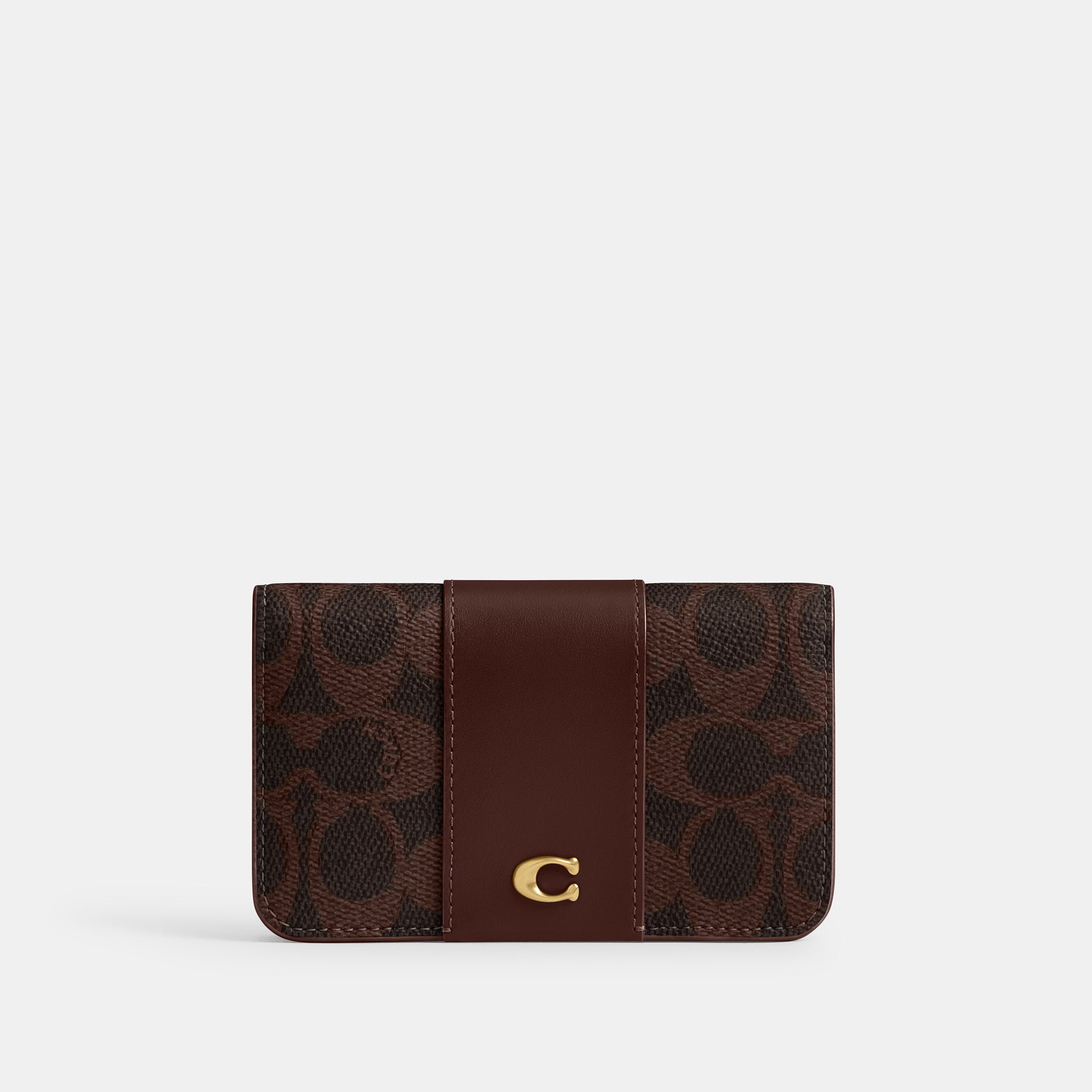 CR542-Essential Slim Card Case in Signature Canvas-B4/Maple