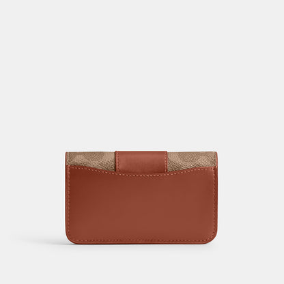 CR542-Essential Slim Card Case in Signature Canvas-B4/Tan Caramel