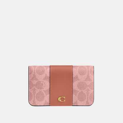 CR542-Essential Slim Card Case in Signature Canvas-B4/Melon Pink