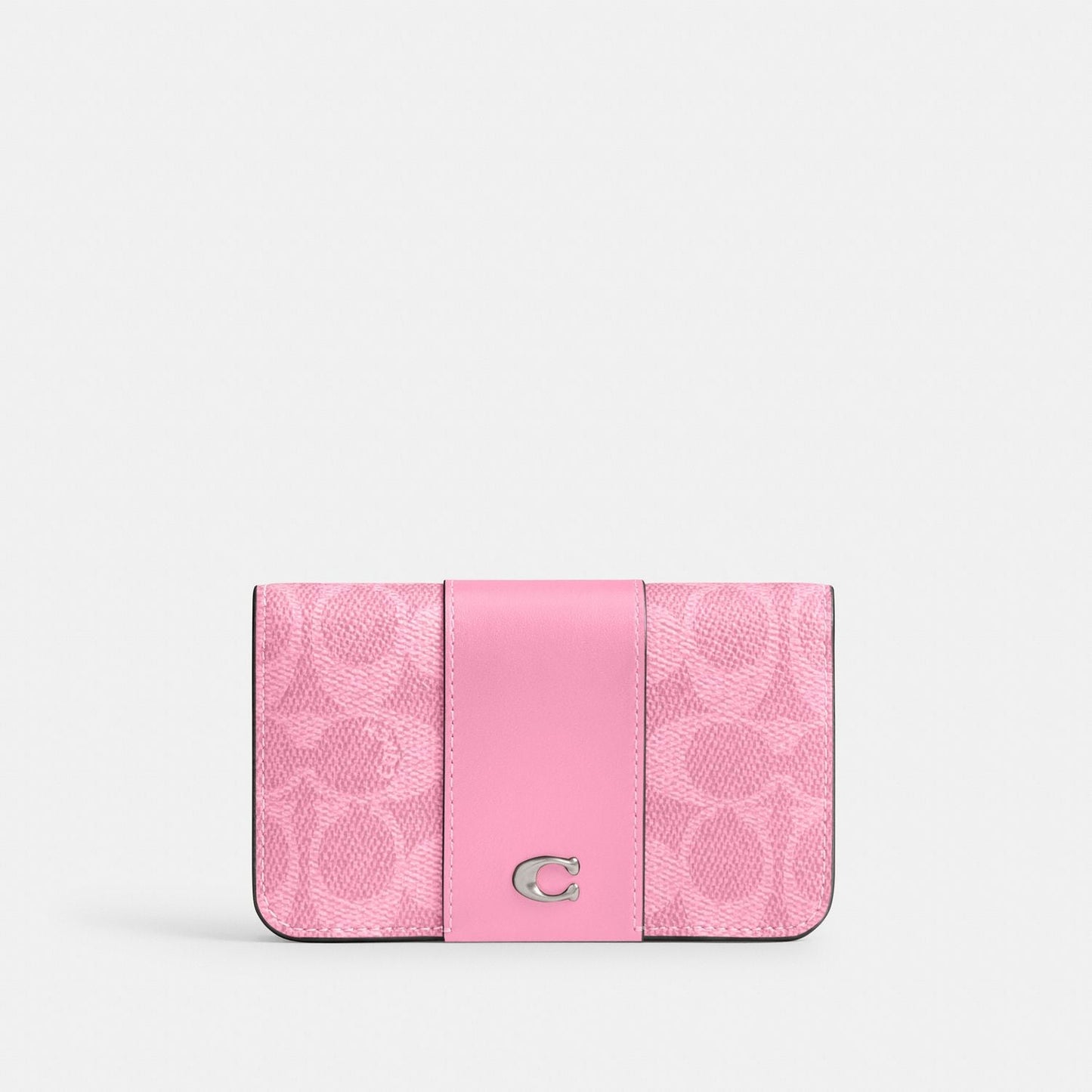 cr542-Essential Slim Card Case In Signature Canvas-Lh/Vivid Pink
