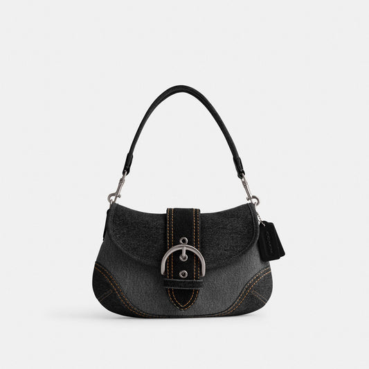 cr737-Soho Bag In Repurposed Denim-LH/Black Multi