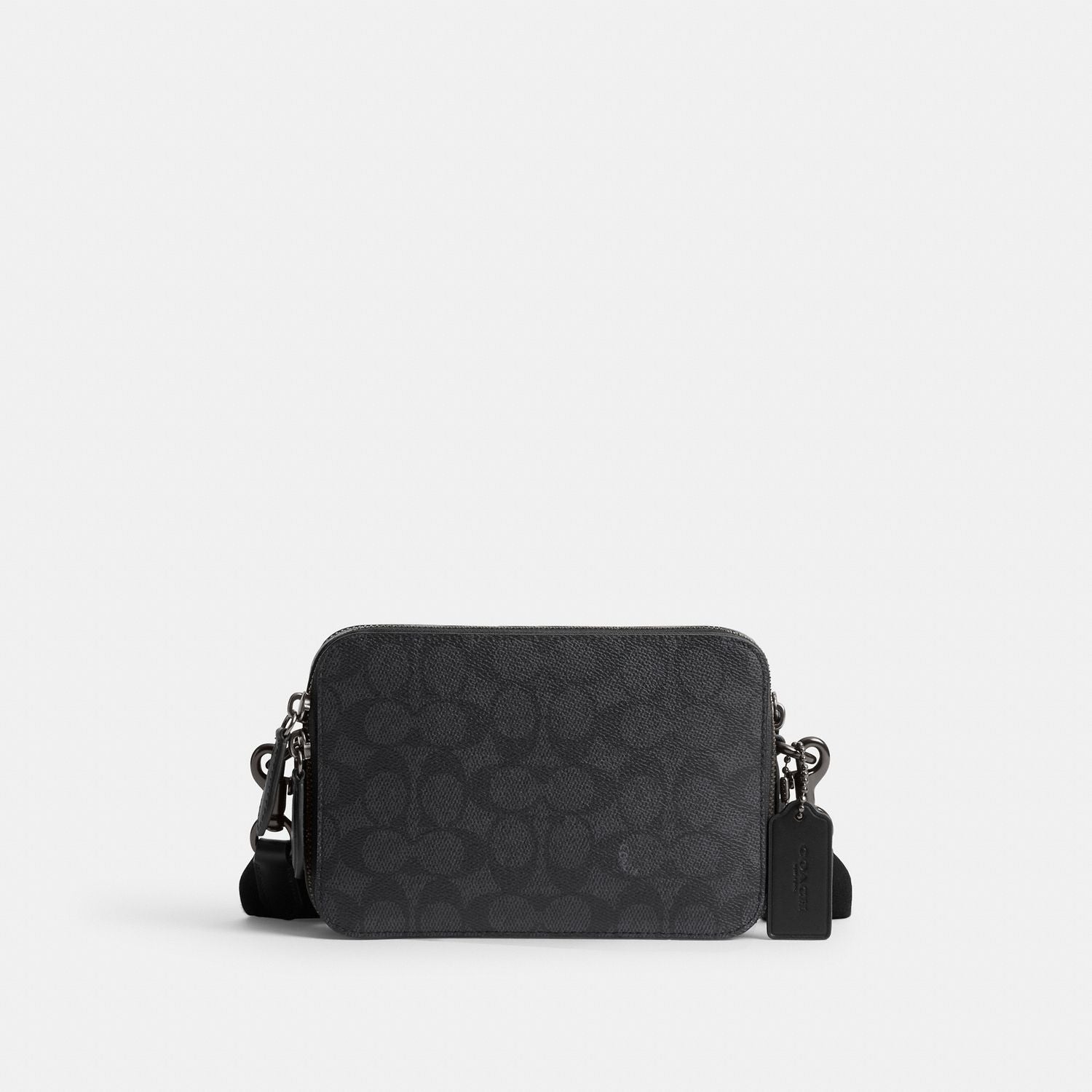 CR783-Charter Crossbody 19 In Signature Canvas-Charcoal