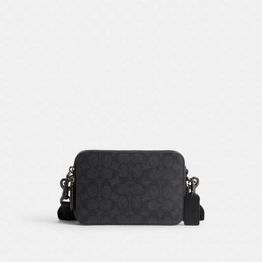 CR783-Charter Crossbody 19 In Signature Canvas-Charcoal