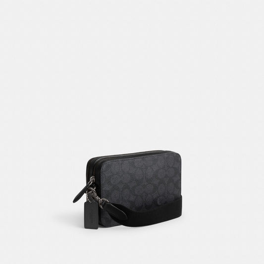 CR783-Charter Crossbody 19 In Signature Canvas-Charcoal