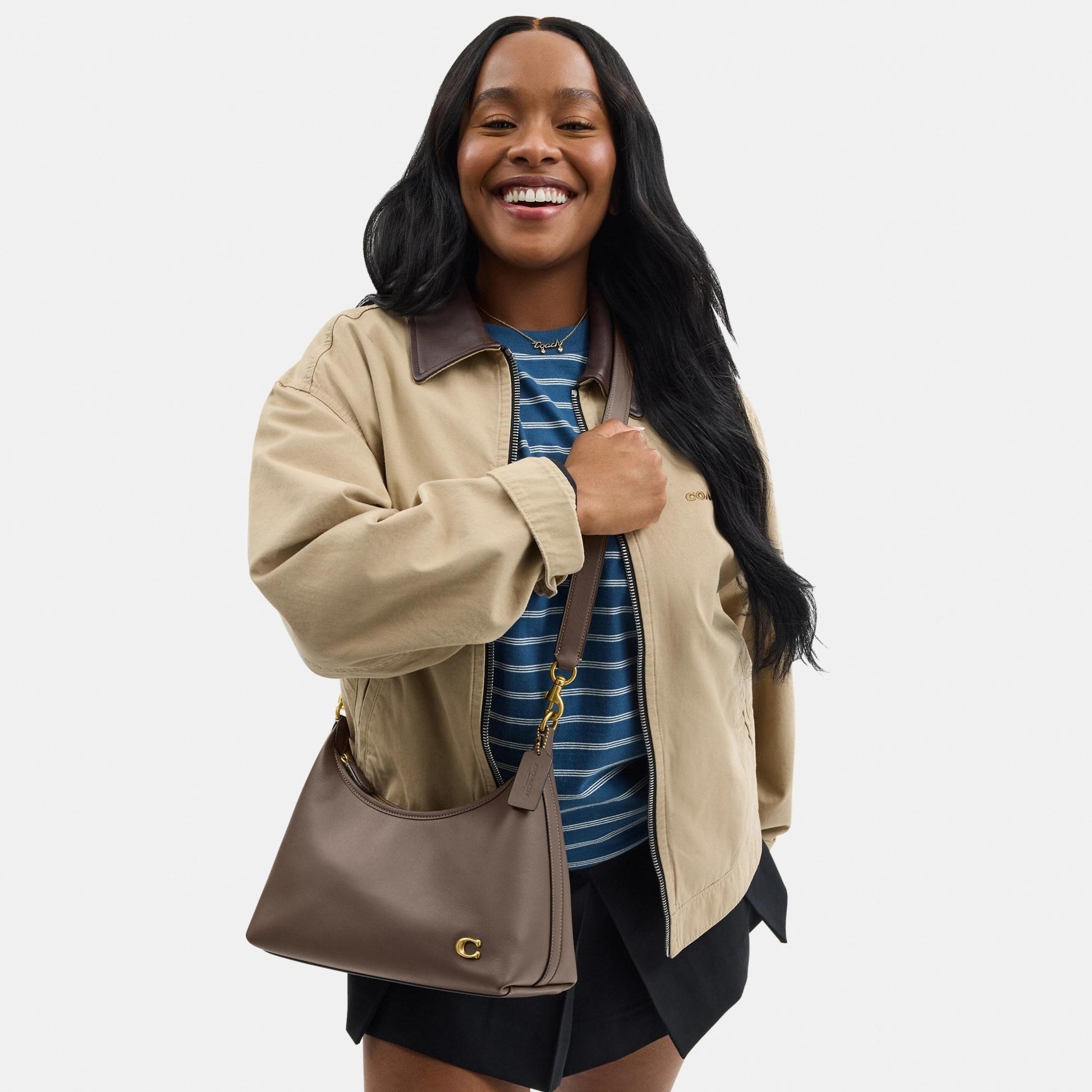 CR981-JULIET SHOULDER BAG-B4/DARK STONE