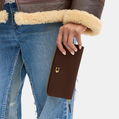 CS032-Essential Slim Accordion Zip Wallet-B4/Maple