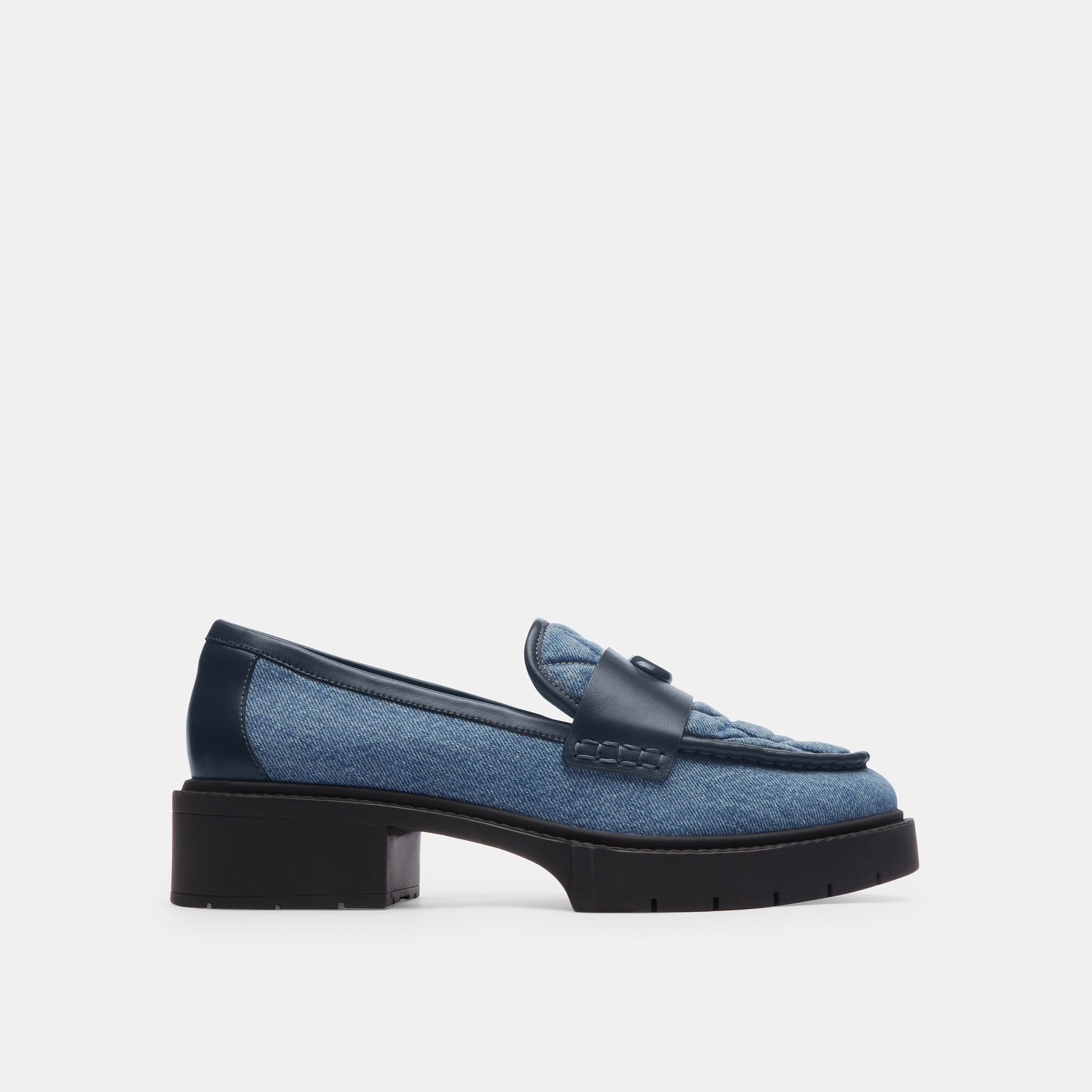CS052-Leah Loafer With Quilting-Indigo Denim