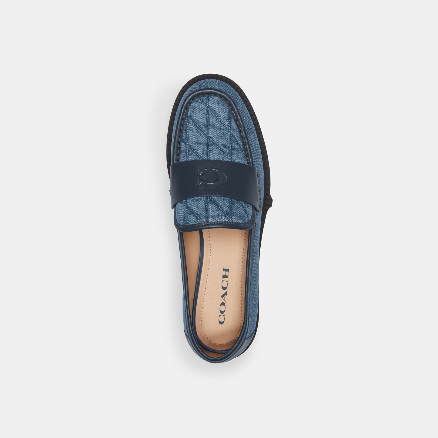 CS052-Leah Loafer With Quilting-Indigo Denim