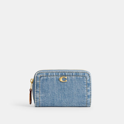 CS129-Essential Small Zip Around Card Case In Denim-B4/INDIGO