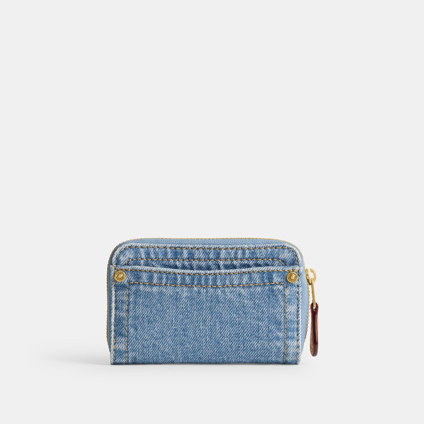 CS129-Essential Small Zip Around Card Case In Denim