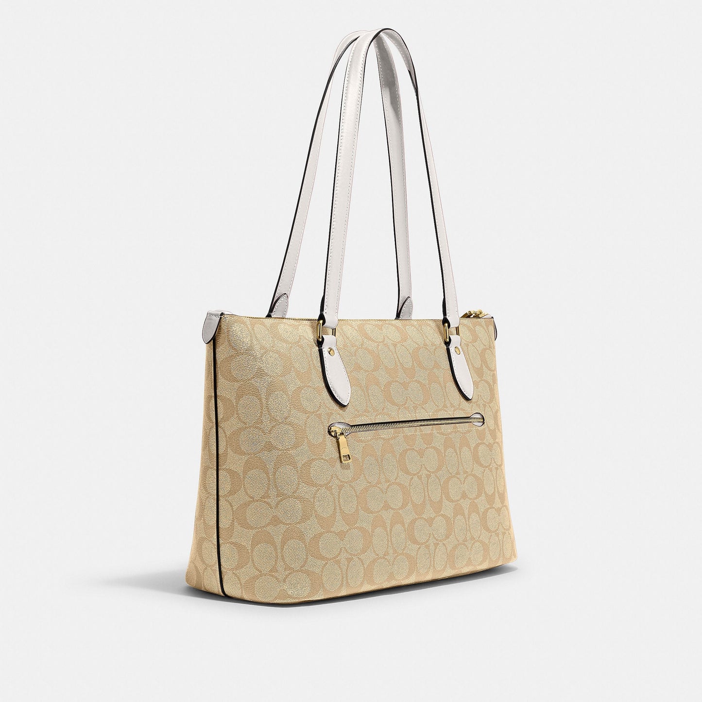 CS187-Gallery Tote Bag In Signature Canvas-Im/Light Khaki Chalk