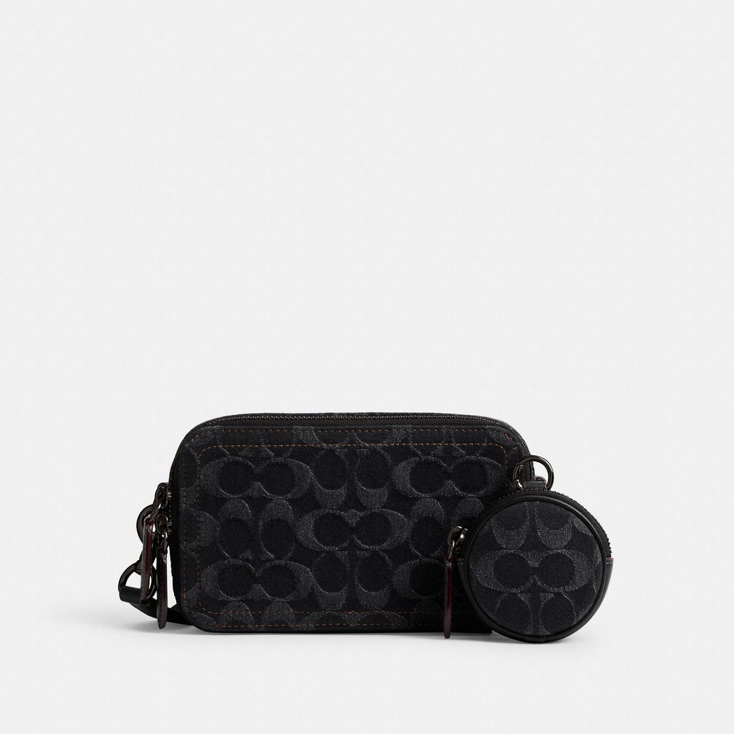 CS478-Charter Slim Crossbody In Signature Denim-BLACK DENIM