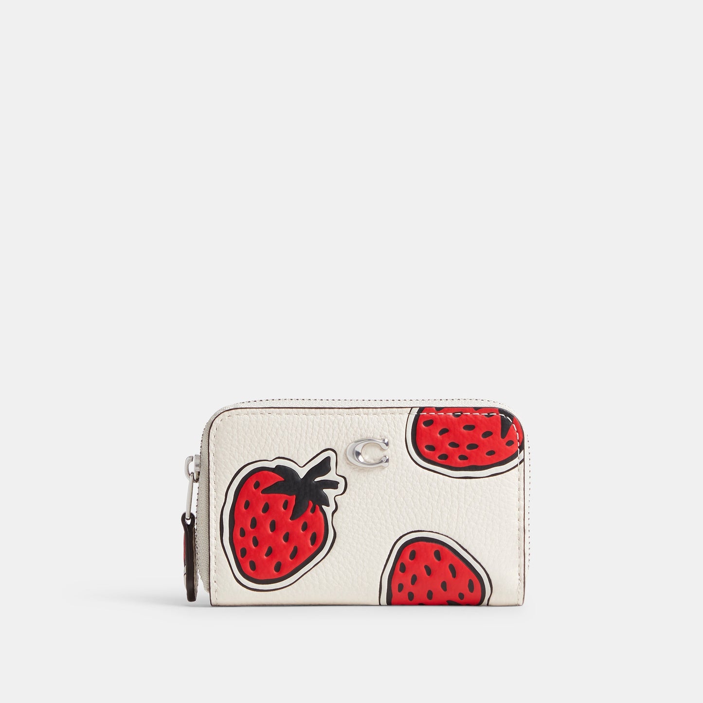 Small Zip Around Card Case With Strawberry Print