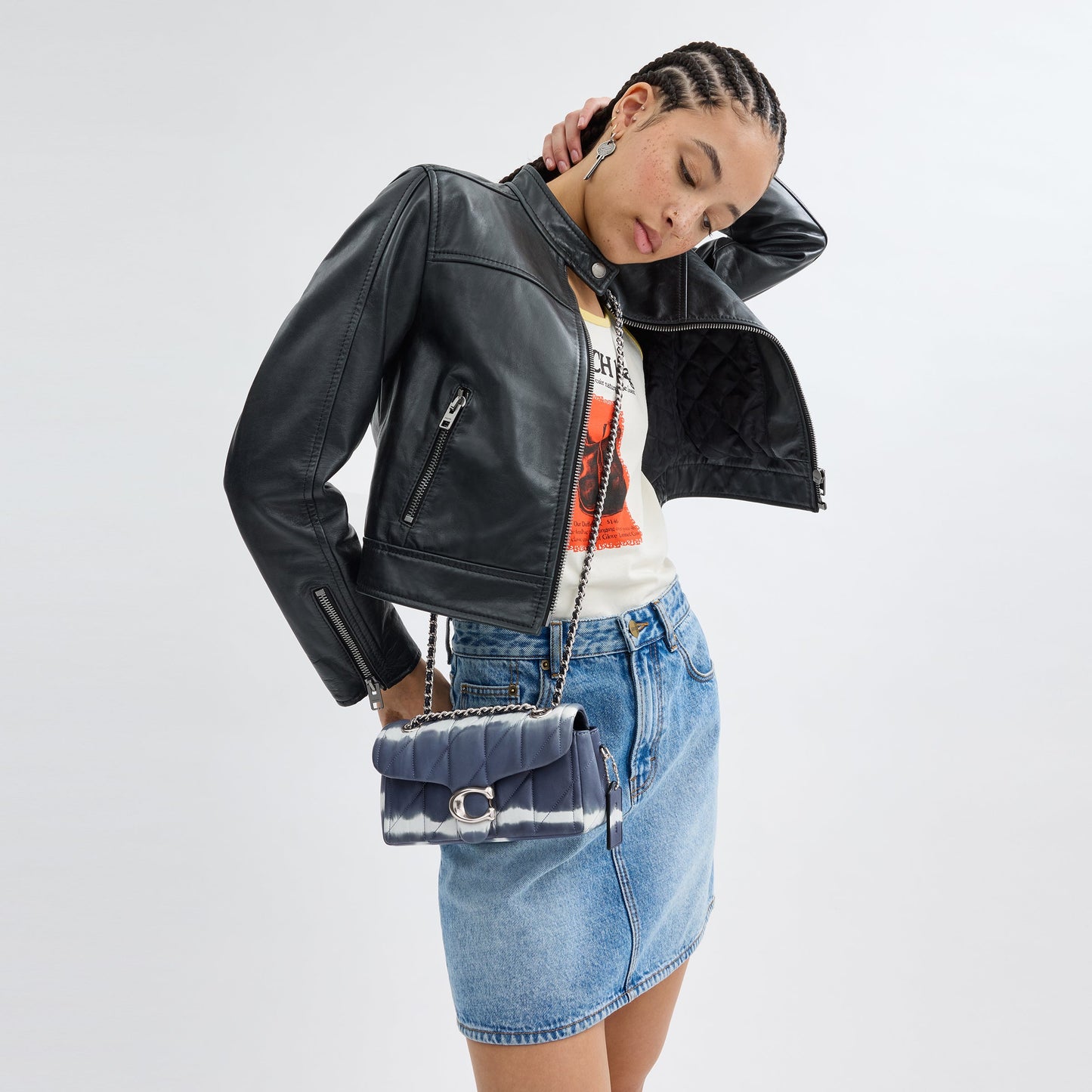 Tabby Shoulder Bag 20 With Quilting And Tie-Dye