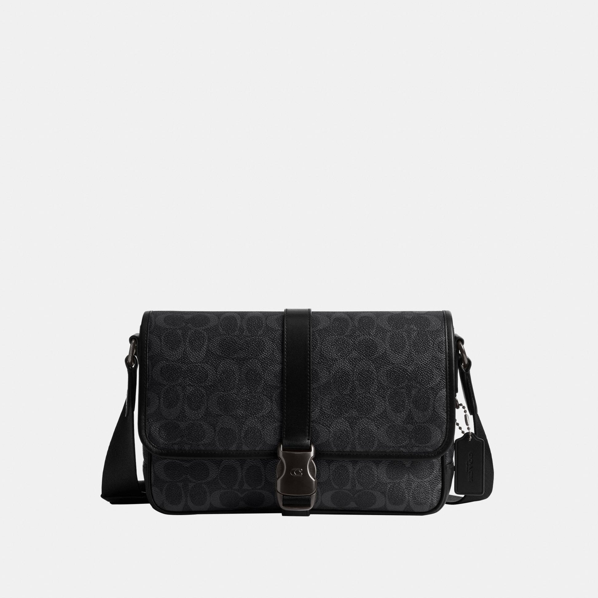 CU202-League Messenger Bag in Signature Canvas-Black Signature