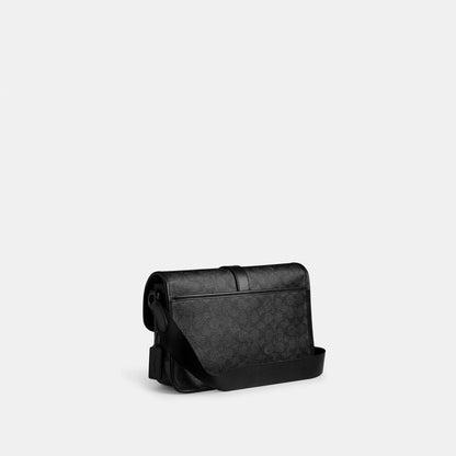CU202-League Messenger Bag in Signature Canvas-Charcoal Signature