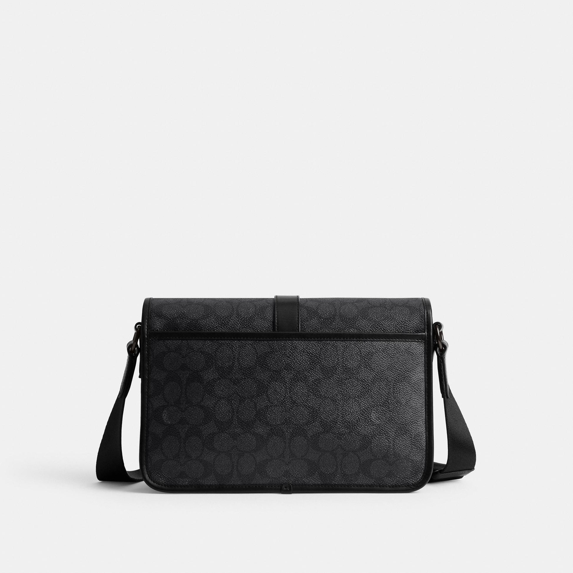 CU202-League Messenger Bag in Signature Canvas-Charcoal Signature