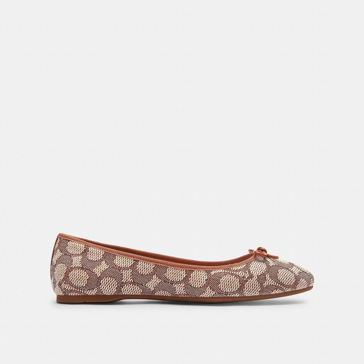CV385-Abigail Flat In Signature Textile Jacquard-Cocoa/Burnished Amber