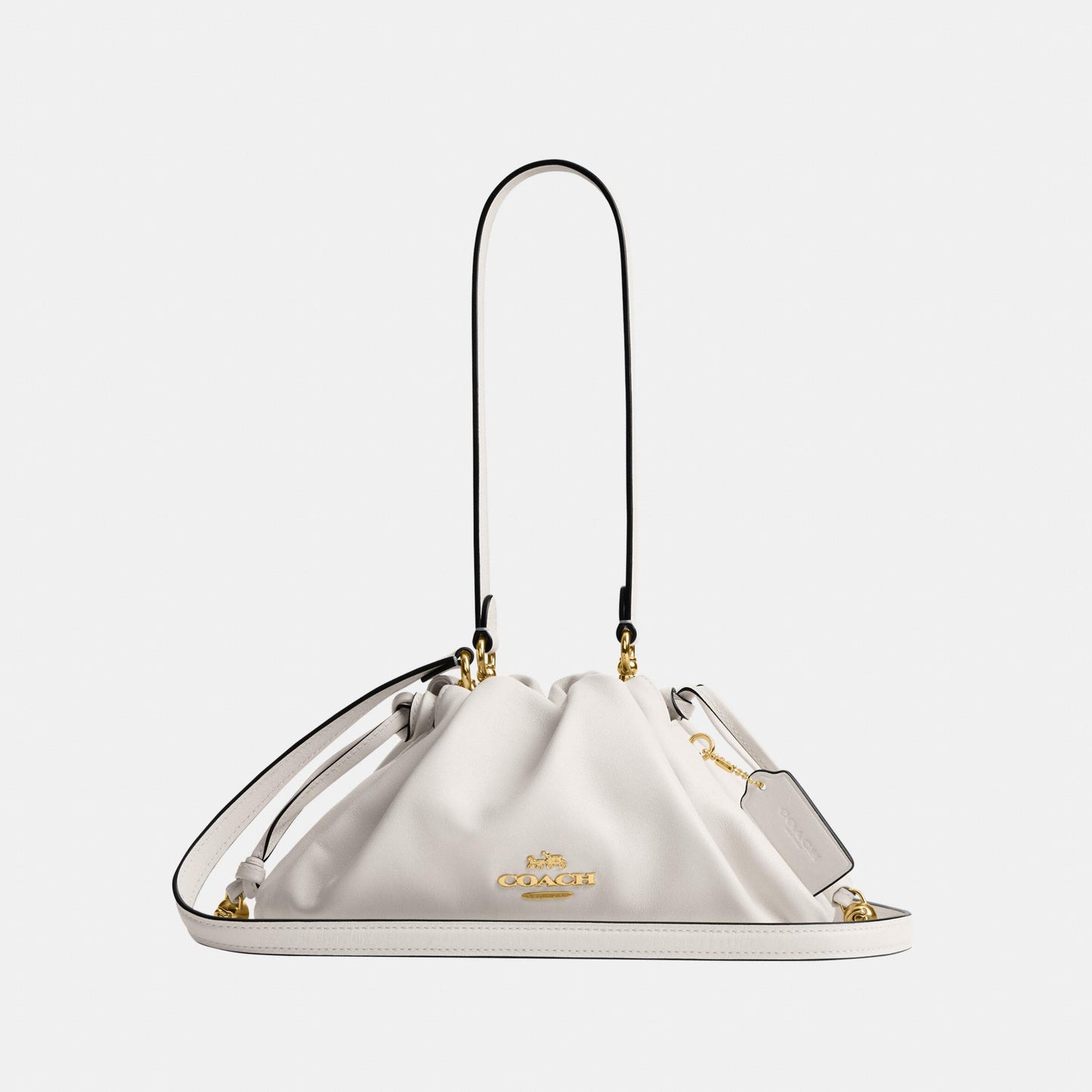 CV529-Faye Shoulder Bag with Ruching-Im/Chalk