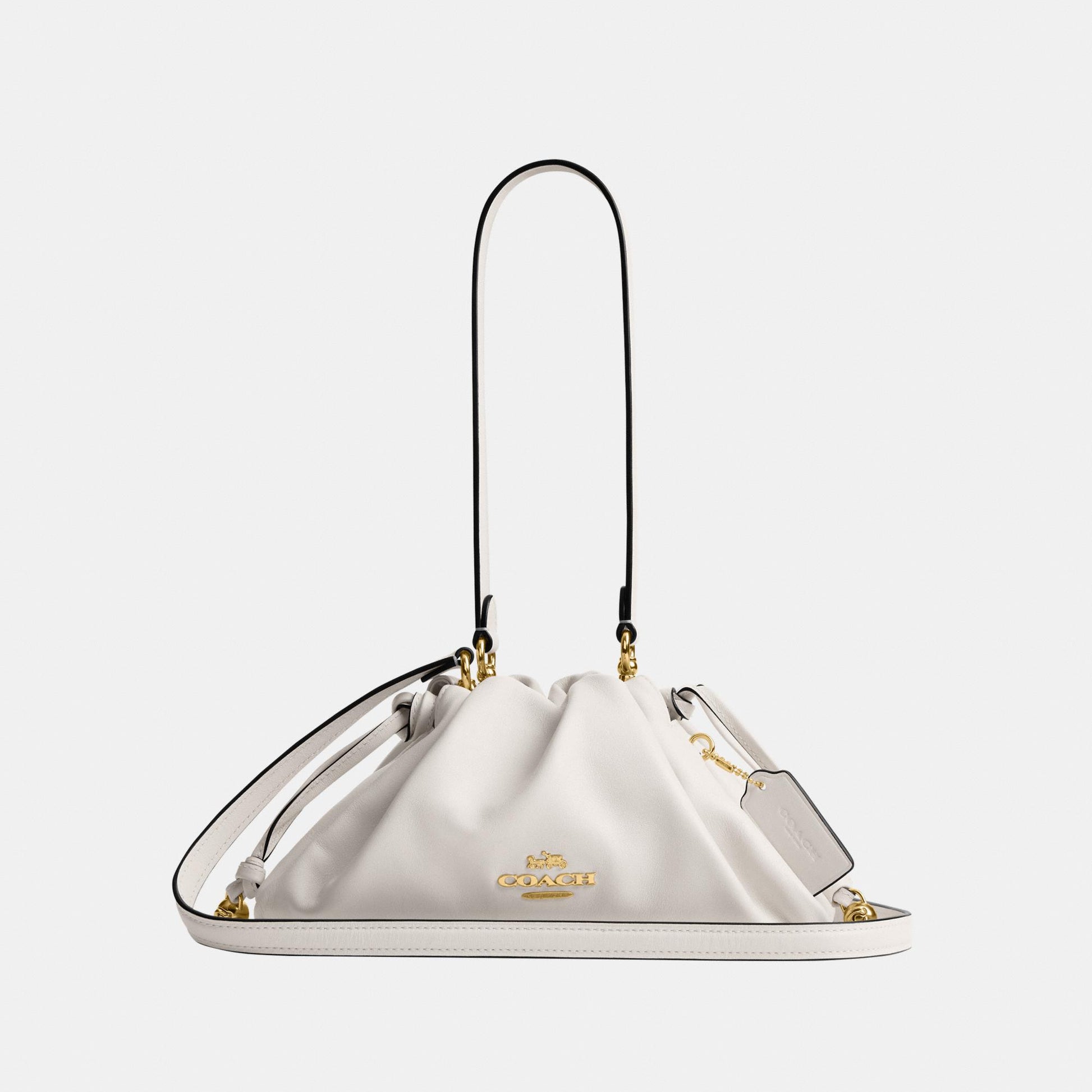 CV529-Faye Shoulder Bag with Ruching-Im/Chalk