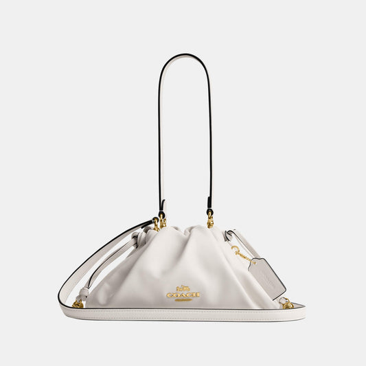 CV529-Faye Shoulder Bag with Ruching-Im/Chalk