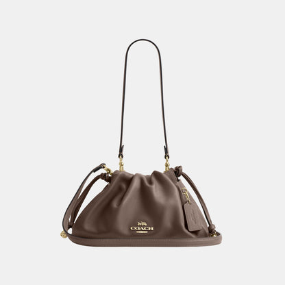 CV529-Faye Shoulder Bag with Ruching-Im/Dark Stone