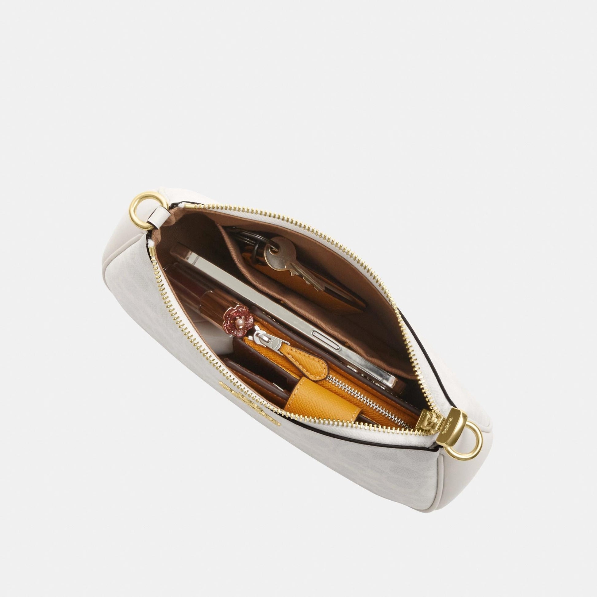 CV933-Teri Shoulder Bag In Signature Canvas-Im/White/Chalk