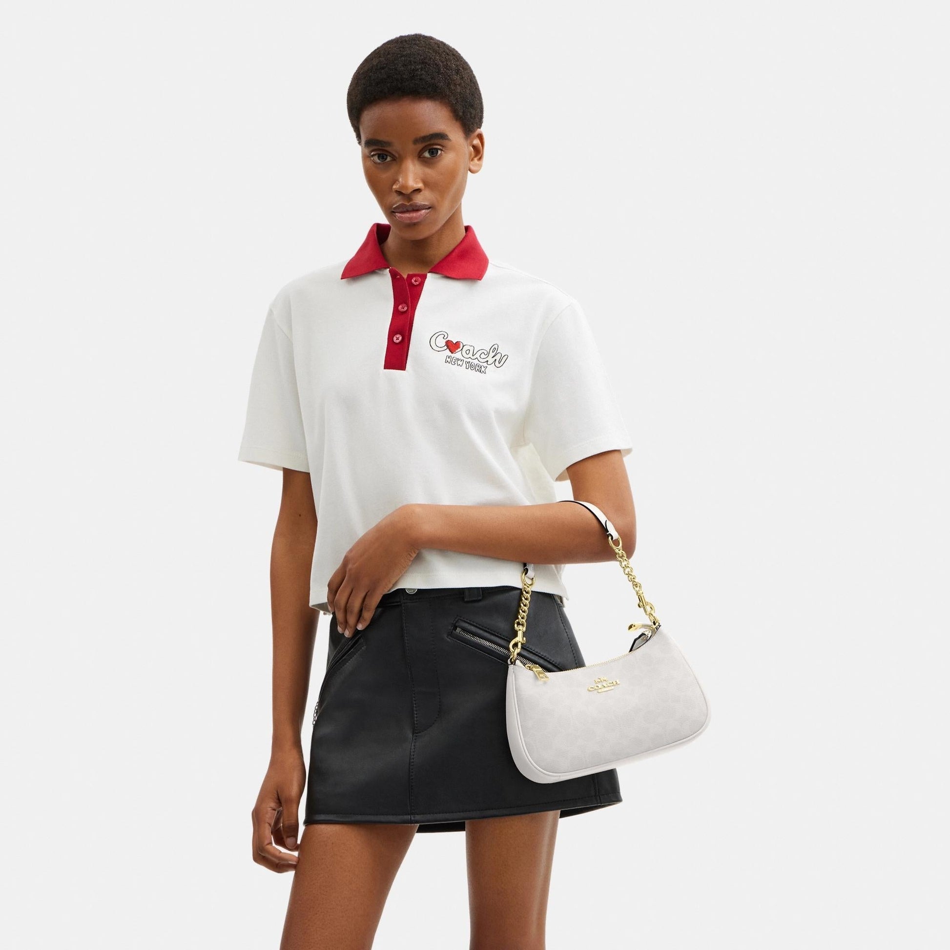 CV933-Teri Shoulder Bag In Signature Canvas-Im/White/Chalk