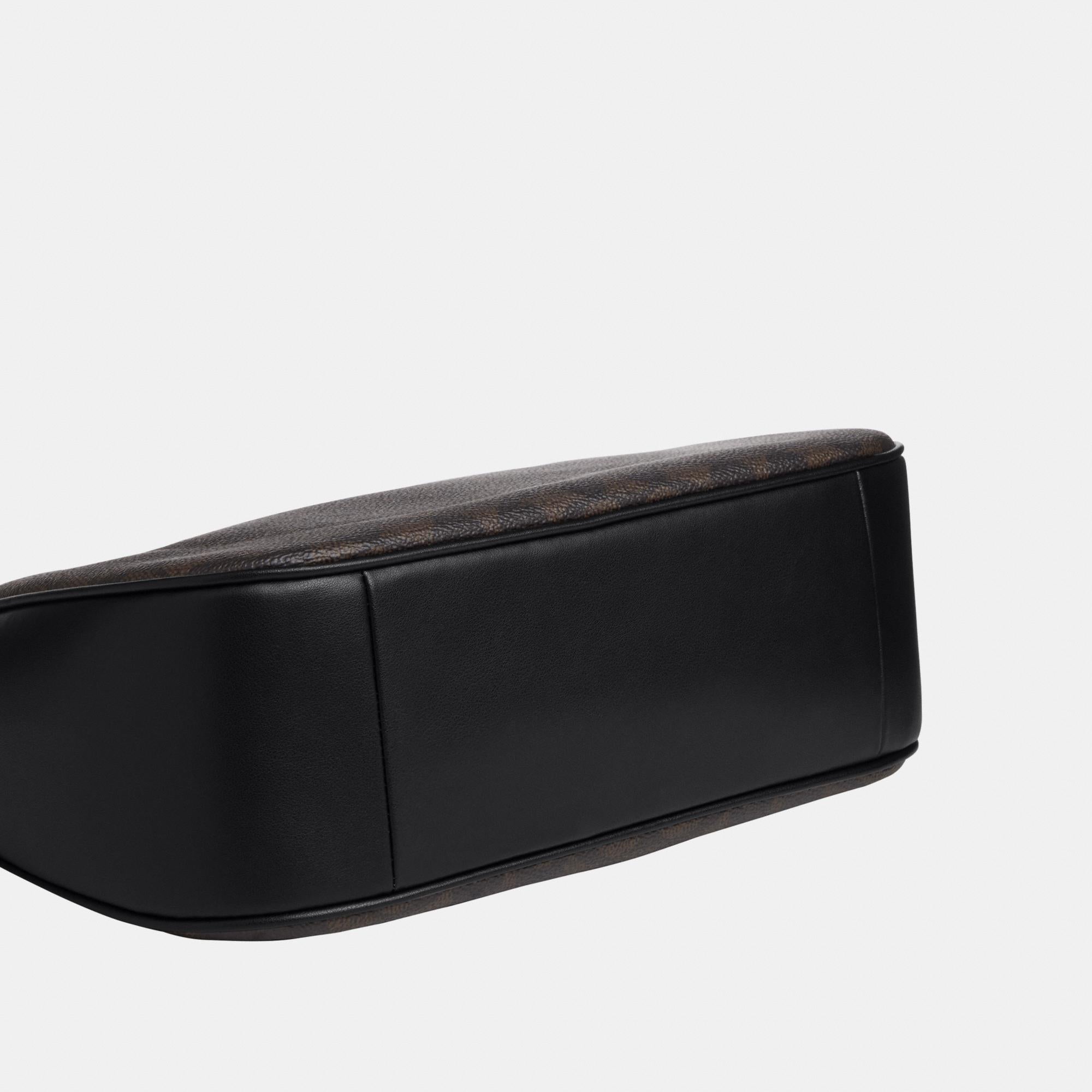 CV940-Teri Hobo Bag in Signature Canvas-Im/Walnut/Black