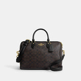 CV959-Rowan Large Satchel Bag in Signature Canvas-Im/Walnut/Black