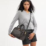 CV959-Rowan Large Satchel Bag in Signature Canvas-Im/Walnut/Black