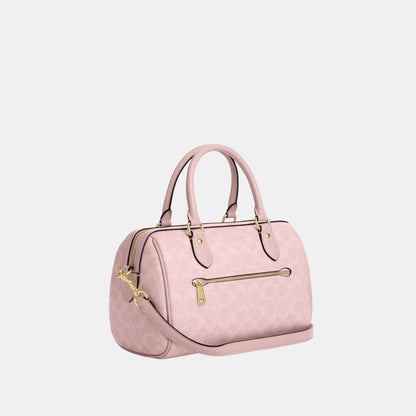 CV961-ROWAN SATCHEL BAG IN SIGNATURE CANVAS-IM/Powder Pink