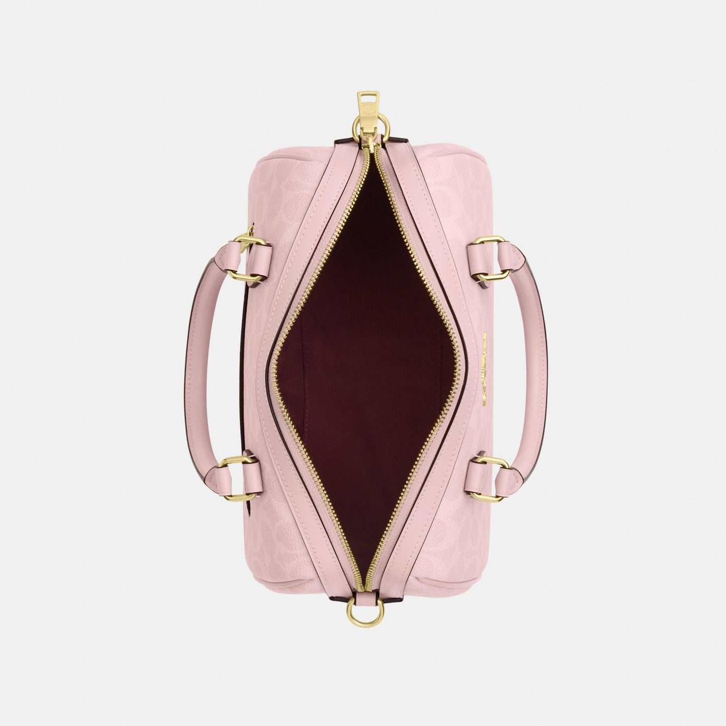 CV961-ROWAN SATCHEL BAG IN SIGNATURE CANVAS-IM/Powder Pink