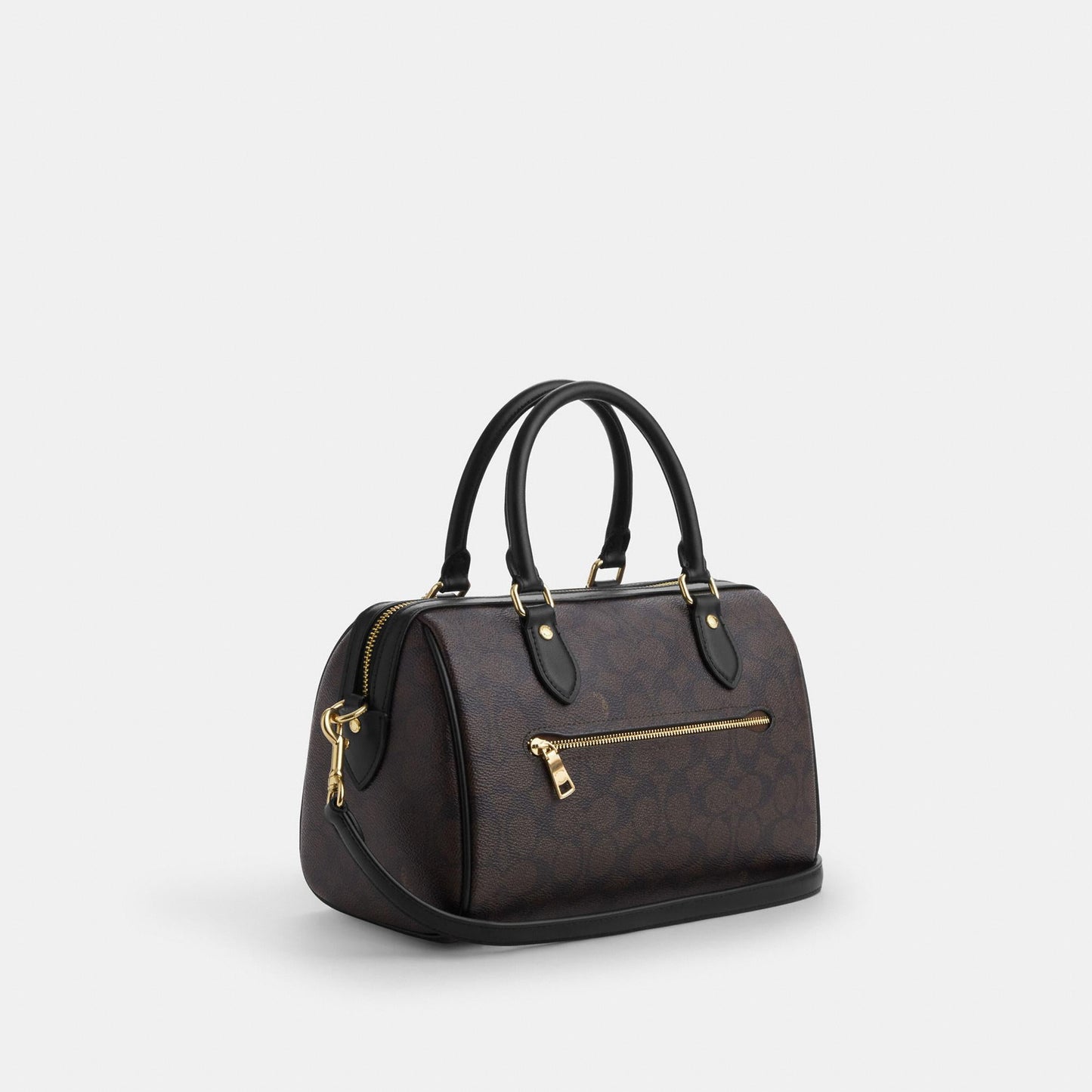 CV961-ROWAN SATCHEL BAG IN SIGNATURE CANVAS-IM/Walnut/Black